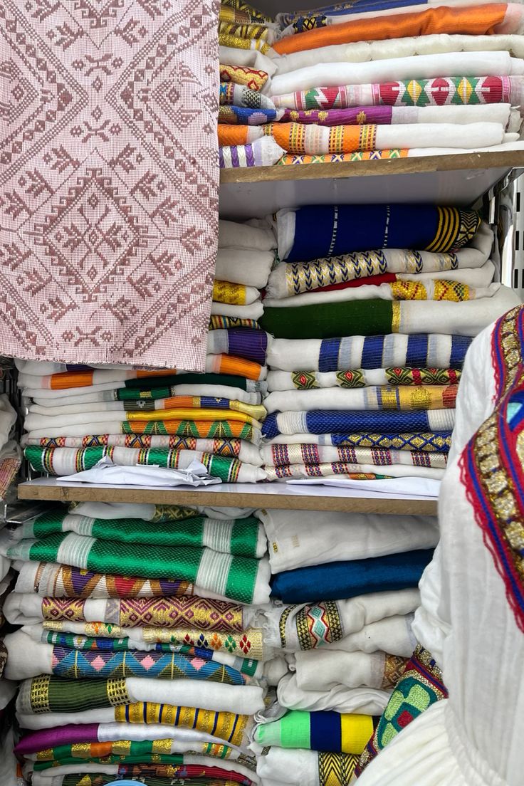 Artisan weaving Ethiopian textiles